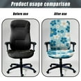 thumbnail image 4 of ZIATUBLES Desk Office Chair Cover Soft Universal Home Office Chair Slipcover Removable Washable Computer Rotating Chair Cover Stylish Chair Protector Covers, L, Cherry Flower Pale Blue, 4 of 7