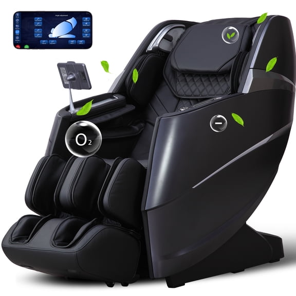 2024 Upgrade 4D Massage Chair Zero Gravity Full Body AI Voice Control Program Customization Black