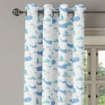 thumbnail image 3 of Ambesonne Whale Grommet Curtain, Marine Life Themed Design, 50" x 63", Pale Grey White and Blue, 3 of 6