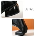thumbnail image 5 of Lovskoo 2024 Ankle Boots for Women Pointed Toe Chunky Heel Cusp Toe Leather Shoes Wedge Heel Collision Ladies Single Shoes Water Zipper Proof Black, 5 of 6