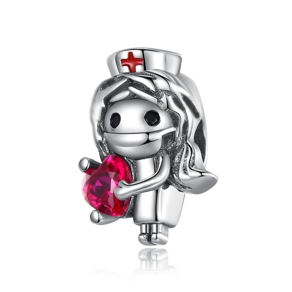 ROSIANNA 925 Sterling Silver Nurse Charm for Bracelet Chamrs Women Bracelet Charms