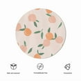 thumbnail image 3 of Eveokoki Round Vinyl Tablecloth 60 inch Trendy Peaches Tablecloth Waterproof Oilproof Tablecloth Wipeable Tablecloth Decorative Table Cover Picnic Tablecloth, 3 of 5
