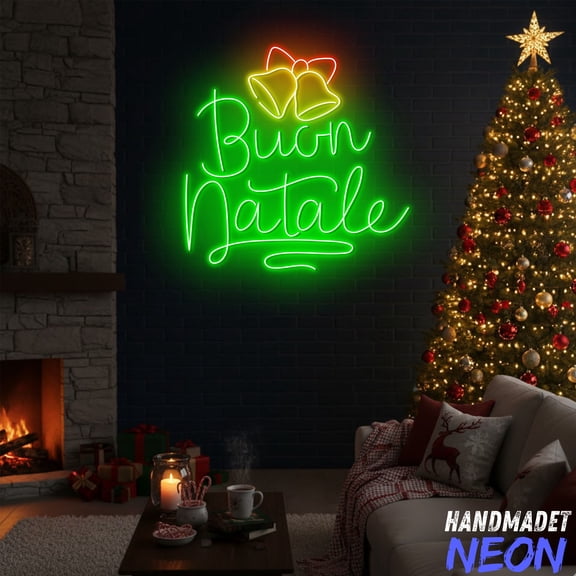 Handmadetneonsign Buon Natale Neon Sign, Christmas Neon Sign, Christmas Home Decor