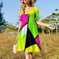 thumbnail image 2 of Neon Color Blocking Sleeveless Dress luxury dress chic and elegant evening dress, 2 of 6