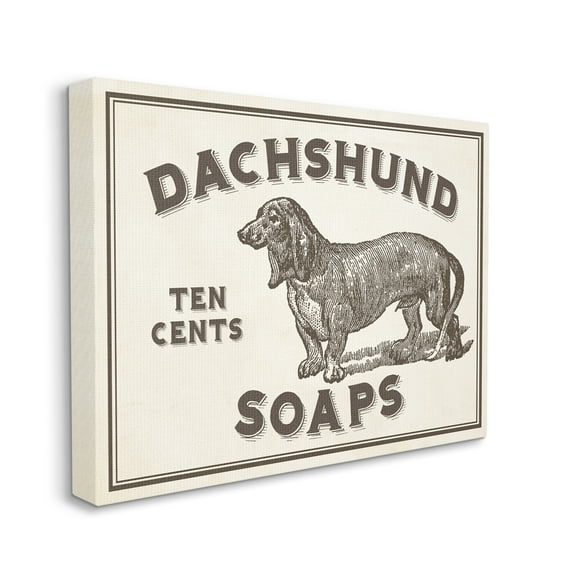 The Stupell Home Decor Collection Daschund Soap Vintage Sign Canvas Wall Art