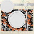 thumbnail image 3 of Ambesonne Camo Place Mats Set of 4, Modern Design, Standard Size, Orange Grey Black, 3 of 6