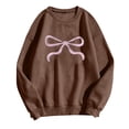 thumbnail image 2 of Wancir Sweatshirt for Women Bow Graphic Fleece Crewneck Sweatshirts Trendy Long Sleeve Bow Sweater Sweatshirt, 2 of 4