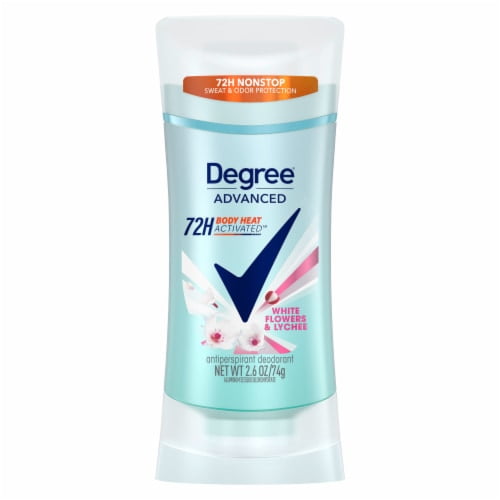 2X - Degree Advanced Women's Antiperspirant Deodorant Stick White Flowers & Lychee