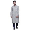 thumbnail image 2 of Atasi Printed Kurta For Men Mandarin Collar Cotton Poplin Casual Kurta Shirt, 2 of 7