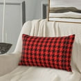 thumbnail image 5 of Cauagu Retro red and Black Houndstooth Print Pillow Covers with Envelope Closure,1PC Pillow Cases Decorative Pillow Case for Bed & Couch, Pillows Not Included-14"x20", 5 of 6