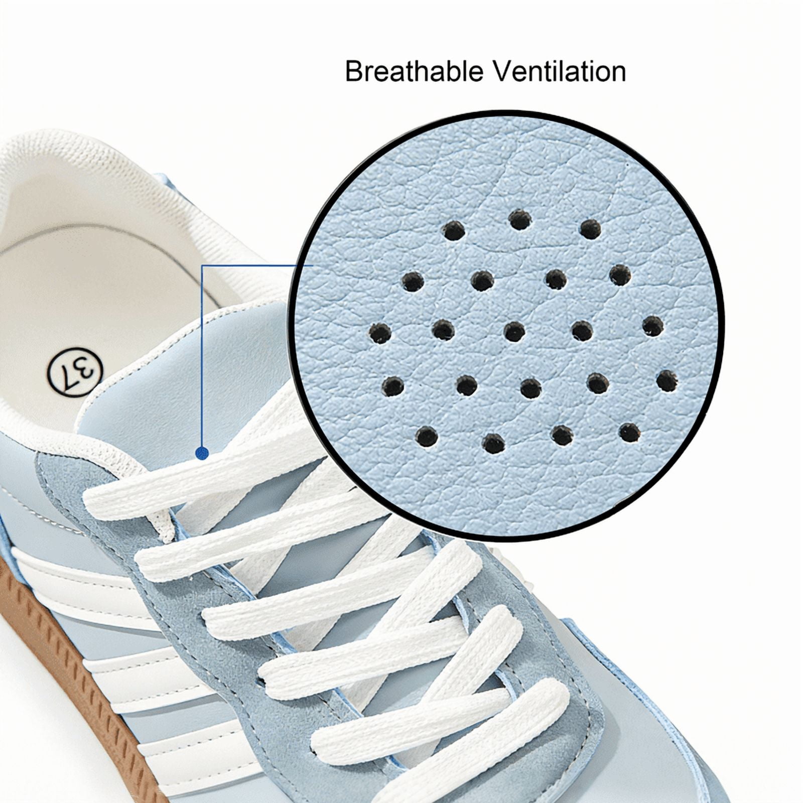 BERANMEY Women's Retro Fashion Sneakers Comfortable Casual Anti Slip Platform Low-Top Sneakers Lace Up Memory Foam Tennis Walking Skate Shoes