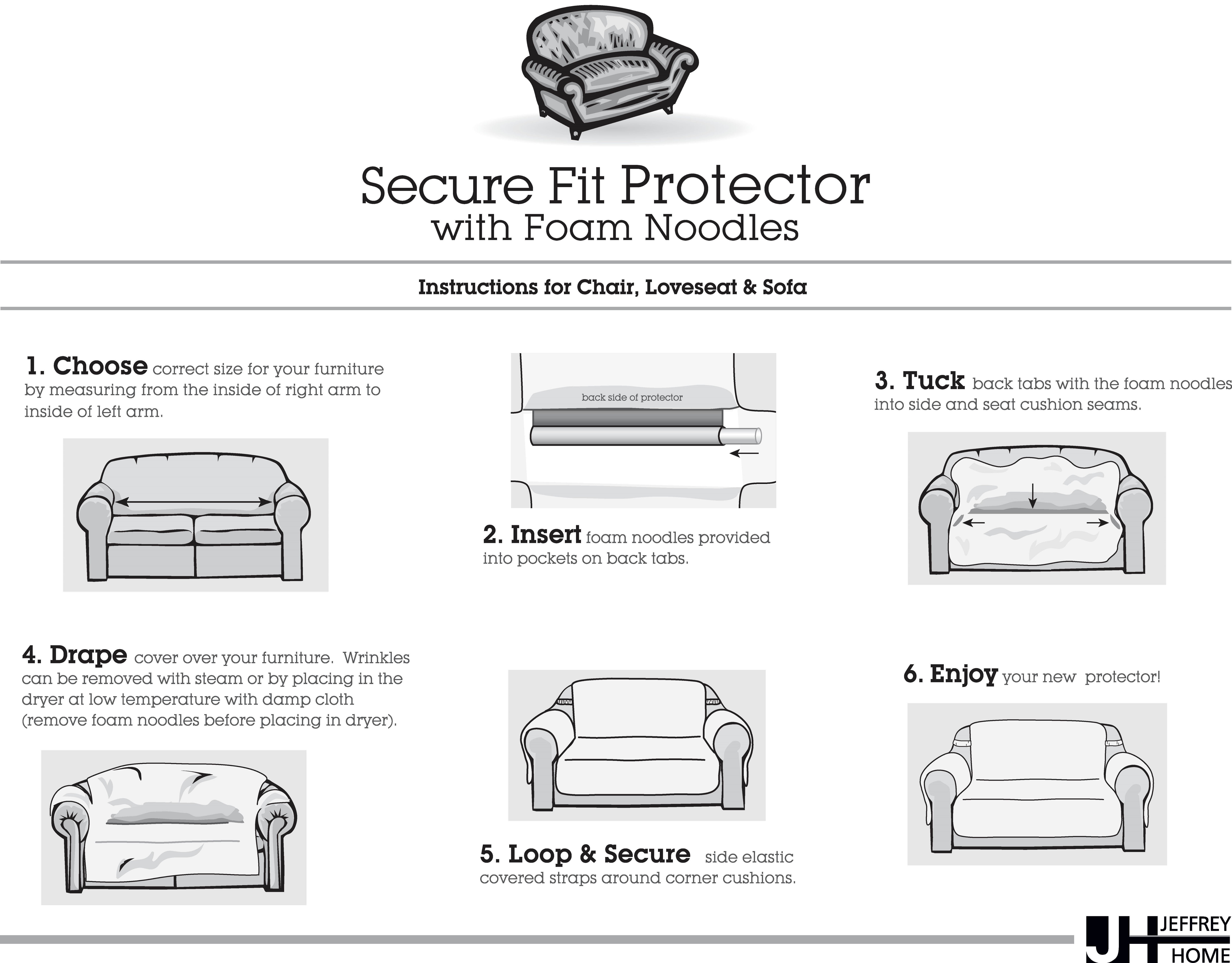 Innovative Textile Solutions 1-Piece Belmont Leaf Secure Fit Sofa Furniture Cover Slipcover, Toast