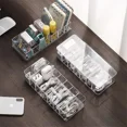 thumbnail image 2 of Kannior Cable Organizer Charger Cord Organizer Transparent Plastic Case with Lid 7 Compartments for Cord, Charger, Earphone, Remote control, 2 of 6