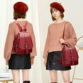 thumbnail image 4 of ALTOSY Fashion Leather Backpack Purse for Women Shoulder Bag with Flap S85 Wine Red, 4 of 7