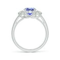 thumbnail image 2 of ANGARA Natural Three Stone 1.9 ct Tanzanite and Half Moon Diamond Ring in 14K White Gold for Women (Size-9x7mm) | December Birthstone, Anniversary, Jewelry Gift for Women | Natural Tanzanite Ring, 2 of 9