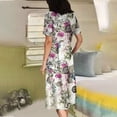 thumbnail image 4 of Birdeem Robe Décontractée pour Femmes, Mode Aguichant Vintage, Col en V, Manches Courtes, Boutons, Poche, 4 of 7