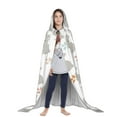 thumbnail image 3 of Honeii Gray Rabbit Print Poncho Cape, Cloak Coat, Snuggly Hooded Wearable Blanket, Hooded Cape For Teenagers,Halloween Costumes-Large, 3 of 7