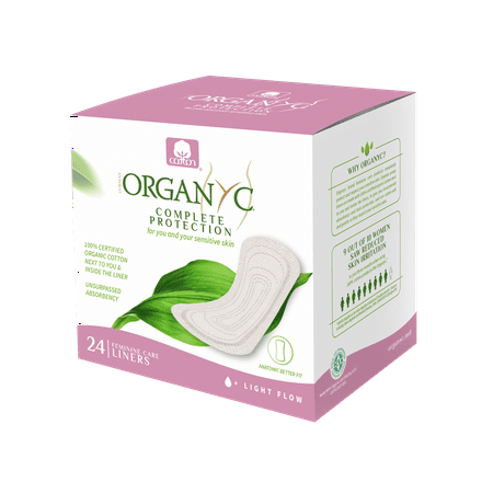 - Organyc 100% Certified Organic Cotton Panty Liner, Light Flow, 24 Count
