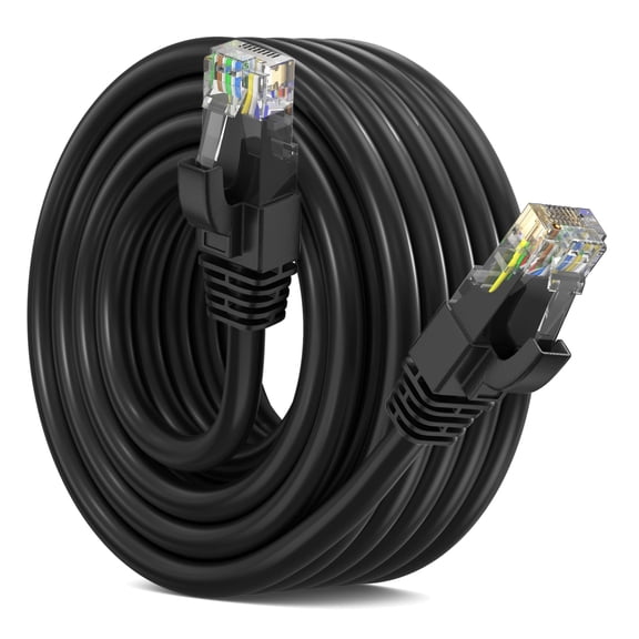 Maximm Cat 6 High Speed 10Gbps 550MHz UTP Ethernet Cable LAN Network Patch Cord for Routers Modems, 20 Ft, Black
