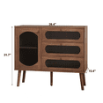 thumbnail image 4 of Hassch 39.3" Small Buffet Sideboard with Door, Storage Cabinet with 3 Drawers, Modern Accent Cabinet, Credenza for Kitchen, Entryway, Dining Room, Living Room, Easy Assembly, Walnut, 4 of 9
