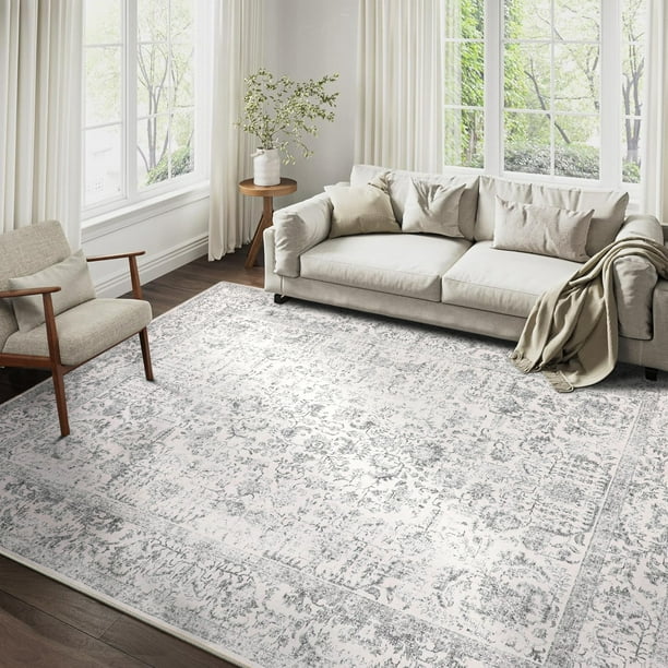 Image showcasing BERTHMEER 5'x7'Gray Area Rugs for Living Room Bedroom Dining Room ...