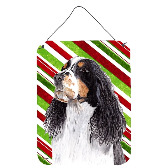 Carolines Treasures SC9321DS1216 Springer Spaniel Candy Cane Holiday Christmas Wall or Door Hanging Prints 12WX16H
