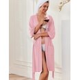 thumbnail image 3 of Ekouaer Robes for Women Knee Length Kimono Bathrobe Lightweight 3/4 Sleeve Sleepwear soft Loungewear with Pockets, 3 of 6