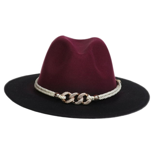Sombrero Fedora Zulema Sombrero de Fieltro Bicolor Reversible Negro