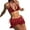 Red, variant on Lace Bikini with Mini Skirt, Halter Triangle Backless for Tan Through, 3 Piece Swimsuits for Women Gold S