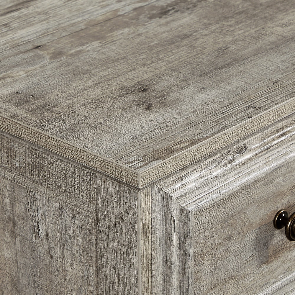 PORKISS 5 Drawer Dresser for Bedroom, Wood Chest of Drawers with Metal Handle, Farmhouse Modern Storage Cabinet Dresser Organizer for Living Room, Closet, Hallway, Grey