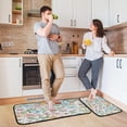 thumbnail image 2 of Small Colorful Flowers Kitchen Floor Mats Set of 2, Non-Slip Washable, Absorbent, Soft and Comfortable Kitchen Rugs, 19.7 "x27.6+19.7 "x47.2 Home Decor, 2 of 7