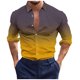 thumbnail image 1 of Blusa y camisa de manga larga con cuello vuelto para hombre, estilo casual, a la moda, con botones estampados, blusa de manga larga con cuello vuelto, camisetas de poliéster para hombre, 1 of 4