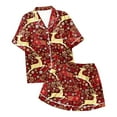thumbnail image 7 of Wangmeiwg Women's Pajama Sets Women Pajama Sets Reindeer Print Short Sleeve Shorts Pajama Set Ideal for Christmas Comfort and Style XXL Purple, 7 of 7