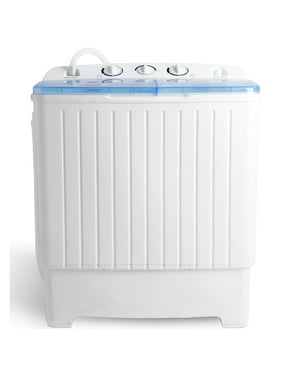 Zeny Portable Compact Mini Twin Tub Washing Machine Washer XL 17.6lbs Capacity With Wash and Spin Cycle, Built-in Gravity Drain
