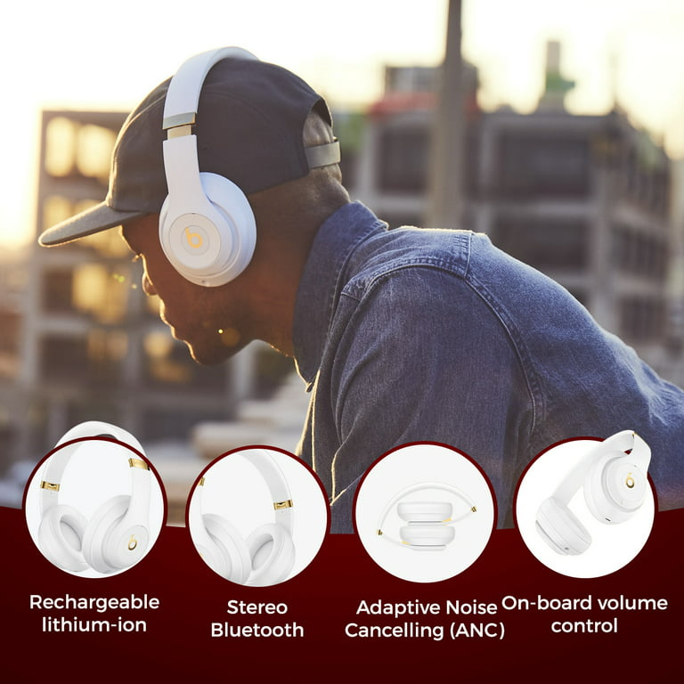 Beats Studio3 Wireless over-Ear Headphones (Latest Model) (New-Open-Box)-  White
