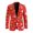 Christmas Elements Print, variant on Slim Fit Single Button Blazer Jacket with Neon Tropical Print, Polyester Lightweight Long Sleeve Coat for Business and Formal Prom