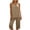 Khaki, variant on Feancey Plus Size Women's Capri Pajama Set Sleeveless Ruched Tank Top Elastic Waist 2 Piece Loungewear Solid Color Casual Pj Sets Gray 5XL
