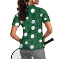 thumbnail image 2 of COEQINE Short Sleeve Golf Shirts for Women V Neck 1/4 Zip Workout Polo Shirts Golf Ball and Musical Notes Green Print Lightweight Golf Tops Moisture Wicking Tennis Activewear, XS, 2 of 7