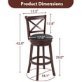 thumbnail image 2 of PayLessHere Classic Rustic Solid Wood Dining Room Swivel Chair Set of 2, 2 of 7