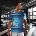 thumbnail image 3 of Wukai Butterflies And Waterlily In Water Print Men's Short-Sleeved Mesh T-Shirt,Quick-Dry Short Sleeve Workout T-Shirt-3X-Large, 3 of 8