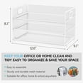thumbnail image 2 of Letter Tray Paper Organizer with Handle Sliding Tray Metal Mesh Desk File Folder Paper Sorter Organizer for Home Office School Desk Supplies Organization, 2 of 7