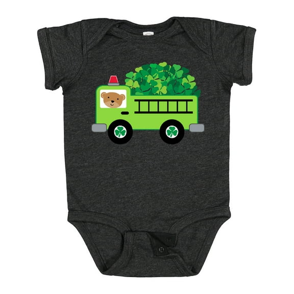 Inktastic Irish St Patricks Day Fire Truck Boys or Girls Baby Bodysuit