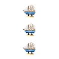 thumbnail image 2 of Wosthever Madera Barco Adornos Recipiente Manualidades Náutico Figurita de Modelo Azul 3Conjunto, 2 of 6