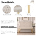 thumbnail image 6 of HUMEHA Velvet Dining Loveseat Bench Beige Gold Legs 2-Seat, 6 of 10