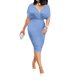 thumbnail image 1 of HH Pure Color Tube-Top V-neck Half Sleeve Back Zipper Bubble Beads Fashion Dress, 1 of 1