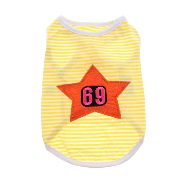 Ropa Patrón Estrella Cachorro Complimentos Mascota Color Brillante Amarillo-s Yuyangstore Perro mascota camiseta