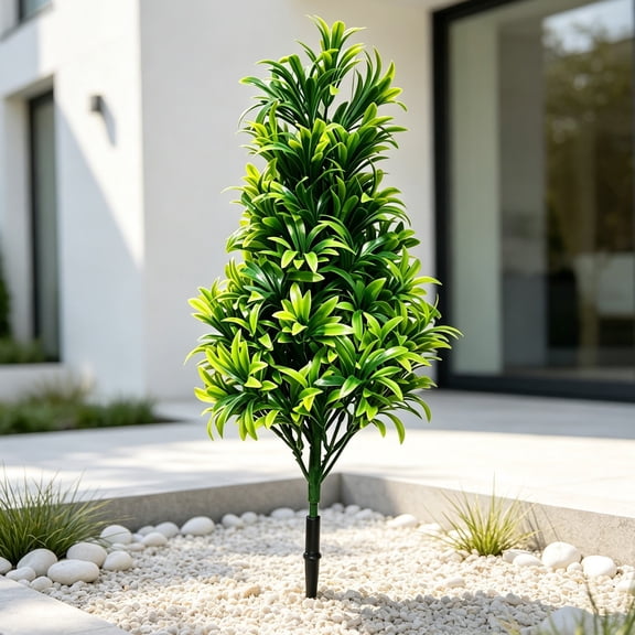 YFGEFTR Artificial Topiary Trees Outdoor, UV Resistant Faux Shrubs, Simulation Greenery Bushes for Front Porch Planters/Garden/Pathway/Landscape Decor