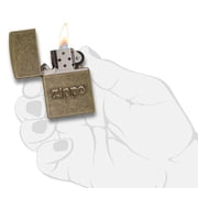 Zippo Stamped Antique Brass Pocket Lighter