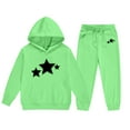 thumbnail image 4 of OGLCCG Girls 2 Piece Tracksuit Sets Trendy Star Graphic Long Sleeve Fleece Hooded Sweatshirt and Jogger Casual Athletic Sweatsuits for Kids 2-13 Years, 4 of 4