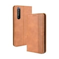 thumbnail image 1 of Compatible with Sony Xperia 1 II Case Magnetic Closure Vintage Pattern PU Leather Wallet Cover with Card Slots-Brown, 1 of 5